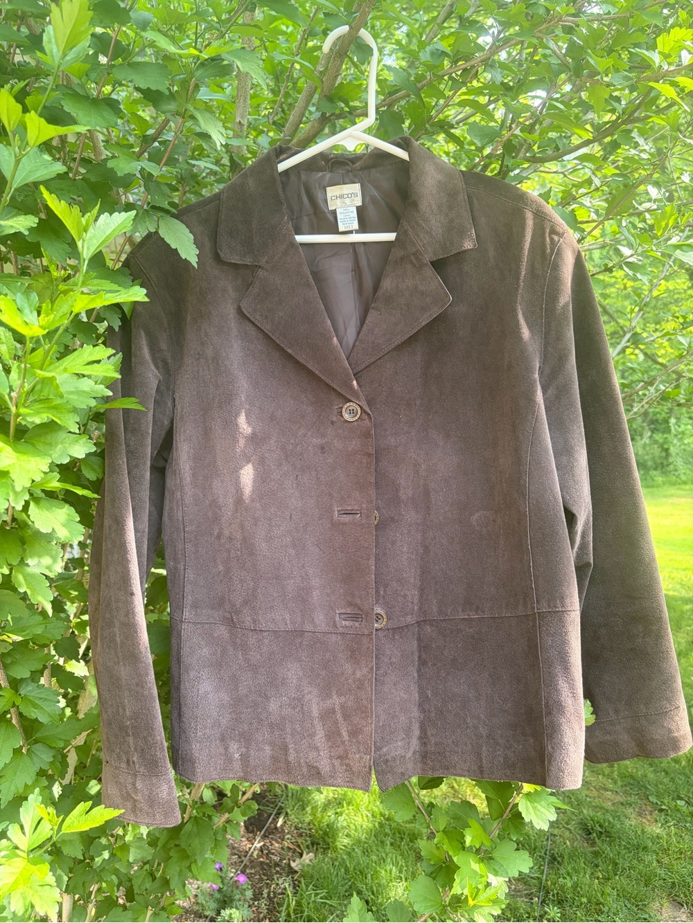 Chico's Brown Suede Leather Jacket